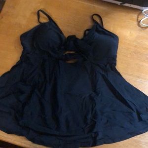 NWT black Tankini adjustable straps size 16